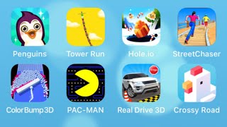 Super Penguins,Tower Run,Hole.io,Street Chaser,Color Bump 3D,Pac-Man,Real Drive 3D,Crossy Road screenshot 5