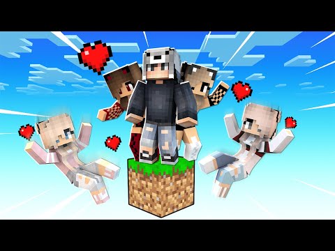 KIZ HAYRANLARIMLA TEK BLOK 😱 - Minecraft