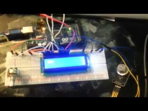 Detect gas via mq2 sensor on arduino and display it on lcd - YouTube