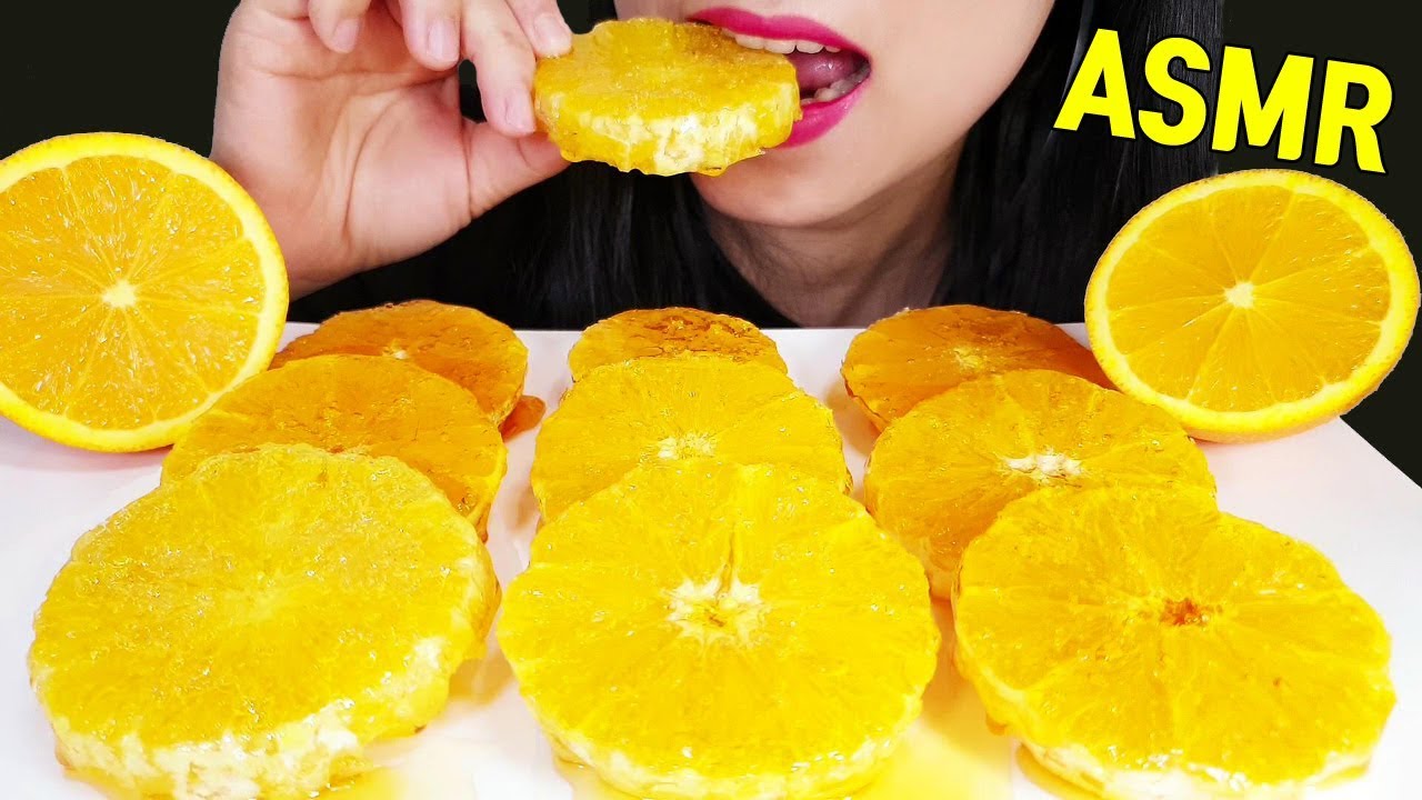 ASMR CANDIED ORANGE TANGHULU EATING SOUNDS NO TALKING MUKBANG 오렌지 탕후루 리얼사운드 노토킹 먹방 | JU ASMR제이유