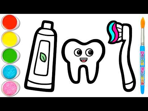 ✨🦷✨ Easy Drawing of a Dental Care Picture for Kids | Dental Health Day #251
