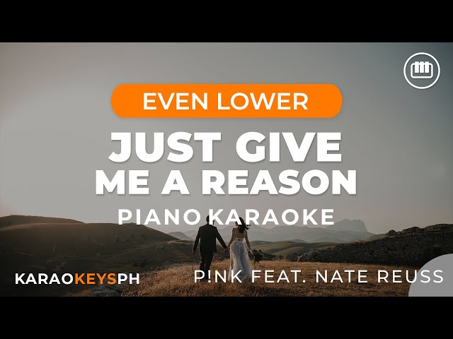 Just Give Me A Reason - P!NK ft. Nate Reuss (Even Lower Key - Piano Karaoke) class=