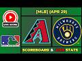 🔴 Arizona Diamondbacks vs Milwaukee Brewers LIVE | MLB | April 29, 2026 | Live SCOREBOARD EN VIVO