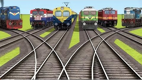 6 TRAINS CROSSING ON BUMPY FORKEDRAILROAD CROSSING | Train Simulator 2024#railroad