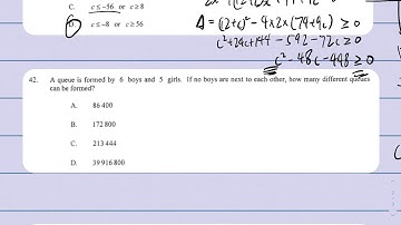 DSE Maths MC 2020 Q42