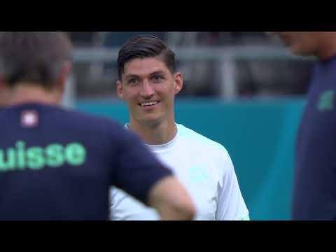 Switzerland Players Train Ahead Of France Clash - France v Switzerland - Round Of 16 - Euro 2020