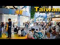 Taiwan walking tour  busy shopping district in taipei  4kr