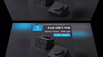 A must-have product! Hagibis Knob USB C Hub With Shortcut Buttons Type-C Docking Station Volume Ad