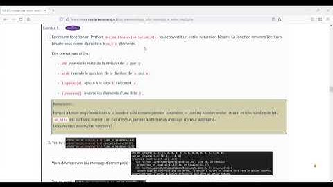 programme en python pour convertir en binaire un nombre entier naturel écrit en décimal