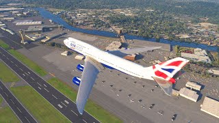 Amazing Landing Giant Plane Boeing 747 British Airways at Seattle Airport MSFS2020