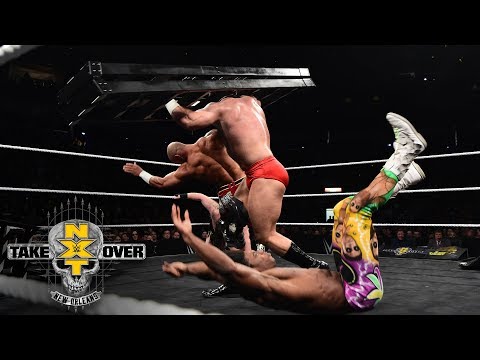 Lars Sullivan wipes out an entire ring full of Superstars: NXT TakeOver: New Orleans (WWE Network)