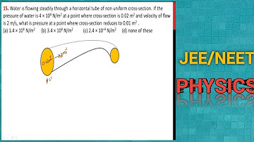 water is flowing steadily through a horizontal tube of non uniform cross section.