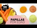 PAPILLAS fáciles, deliciosas y NUTRITIVAS para bebés POR EDAD - 6, 8 y 12 meses