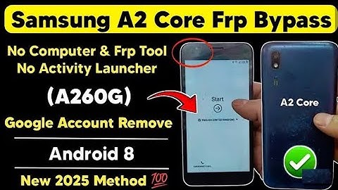 Samsung A2 Core FRP Bypass/Reset Google Account Lock Latest Update without PC