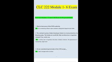 CLC 222 Module 1, 2, 3, 4, 5, 6 Exam Qs & As 2023   2024 Verified Answers