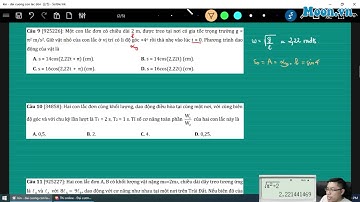 925226 Một con lắc đơn có chiều dài 2 m, được treo tại nơi có gia tốc trọng trường g