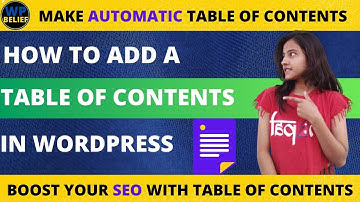 How To Add A Table Of Contents in Wordpress || Create Table Of Contents+SEO Advantage✔✔
