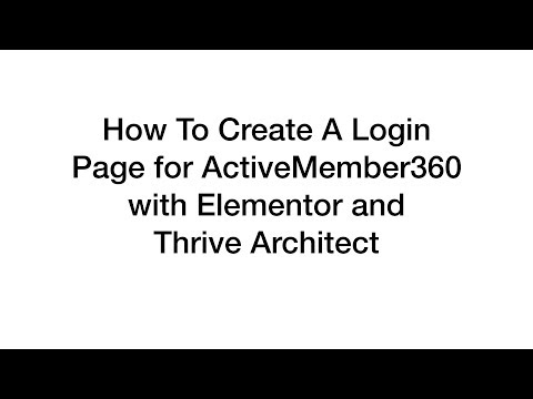 Create your ActiveMember360 Login Form - Customize with Elementor & Thrive Architect