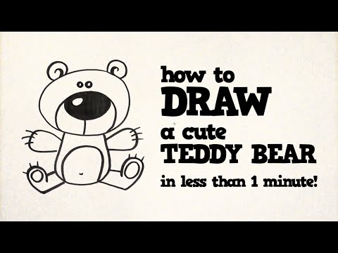 how to draw a cute teddy bear in less than 1 minute