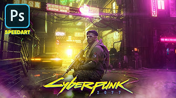 CYBERPUNK 2077 Photoshop Speed Art with Satisfied Official
