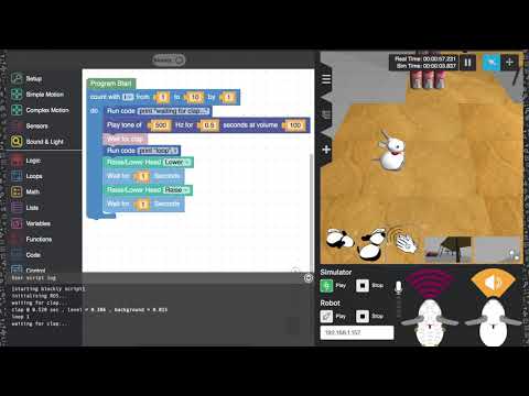 MiRoCODE Demo: Clap and Nod