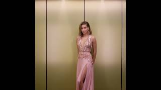 Haylee Baldwin | Golden Globes Party Elevator | InStyle