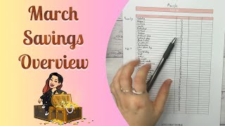 March savings overview, low-income saving, cash envelopes