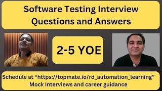 Manual Testing Interview Questions and Answers| Manual Testing Mock Interview for Experienced