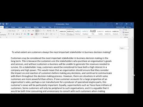 Essay on Stakeholder Mapping a level business calculations