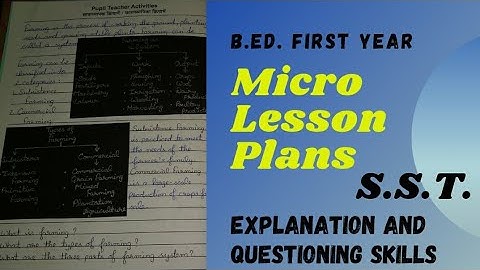 Micro Teaching Lesson Plans | B.Ed. First Year Files | Micro Teaching Skills | SST Lesson Plans |