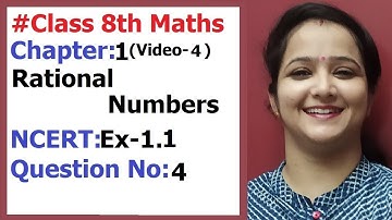 Ncert Class 8 Maths Chapter-1 Rational Numbers (Video-4) Ex-1.1 Q-4