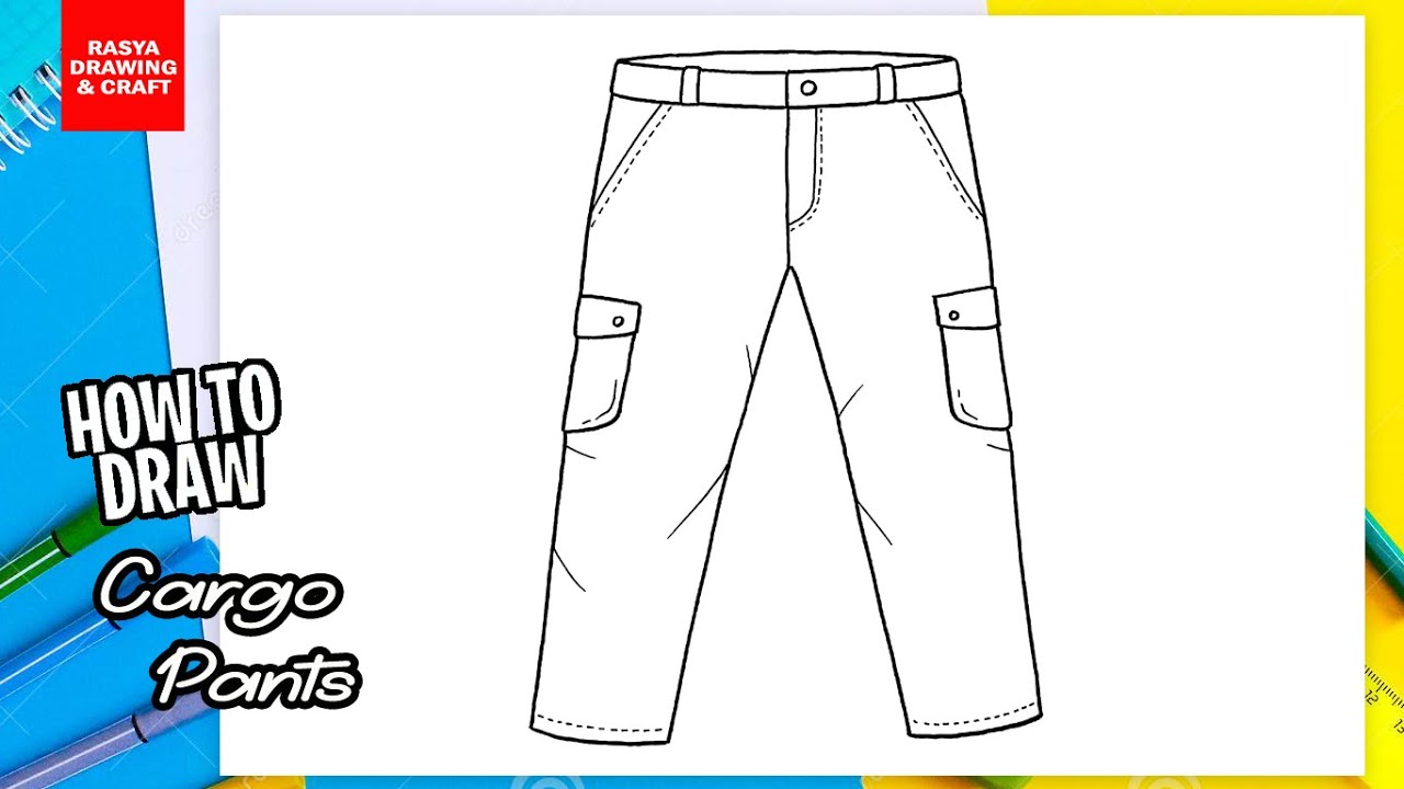Fashion Technical Sketch Men Slim Fit Cargo Pants with 2 Patch Pockets  Stock Vector  Illustration of seam isolated 115410147