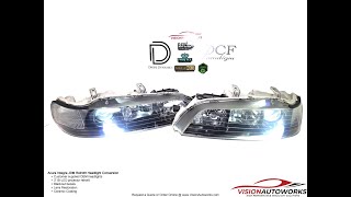 Acura Integra JDM DC2 Headlight Restoration and Bi-LED projector retrofit - VisionAutoworks
