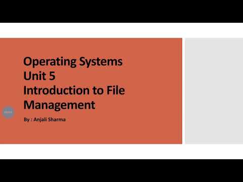 Part 1 | Introduction to File Management | Operating Systems |