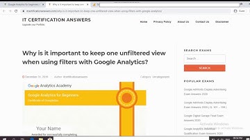 Google Analytics For Beginners Answers 2020 Assessment 1