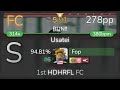 Fop | IOSYS - Usatei [RUN!!] 1st +HDHRFL FC 94.81% {#6 278pp FC} - osu!