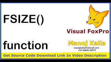 vfp fsize function | visual foxpro FSIZE function command