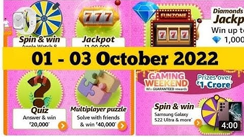 Amazon quiz today I All quiz answers 1 October  2022