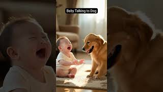 Cute Baby Talking to Dog