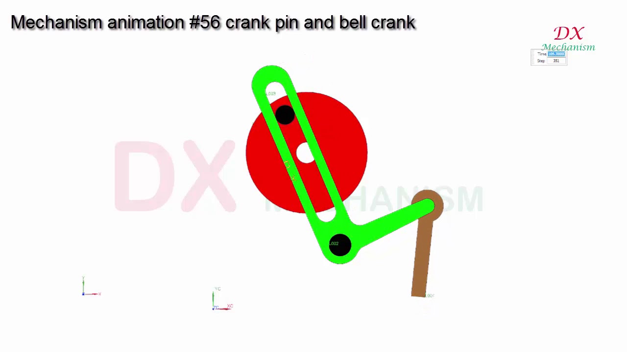 Mechanism Animation Crank Pin And Bell Crank Youtube