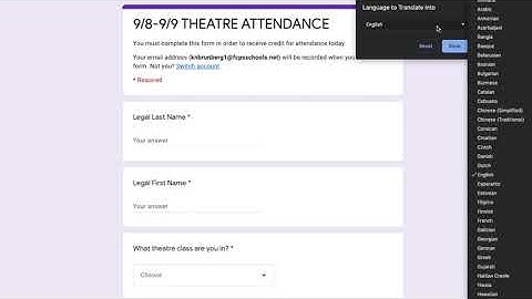 Translating Google Form Tutorial