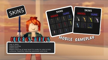 MOBILE GAMEPLAY + SKINS || Murder vs sheriff || 1vCandyy