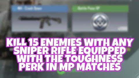 Kill 15 Enemies with any Sniper Rifle equipped with the Toughness Perk in MP Matches