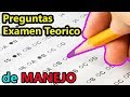 preguntas de examen mas comunes en una prueba de manejo