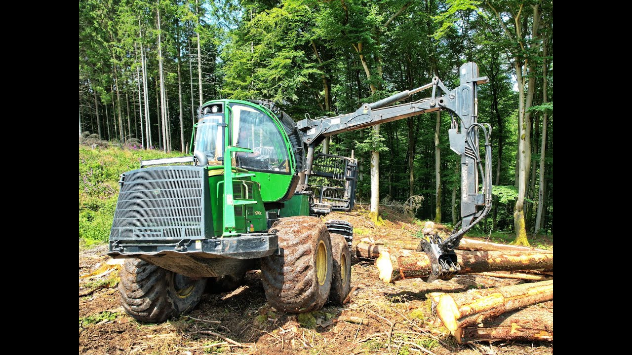 🌲4K| BIG DEERE • John Deere 1910E • CabView • Forwarder in Action • LFT GmbH • John Deere Logging 🌲