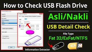 How to check USB Flash Drive Detail | Original/Fake | USB Information