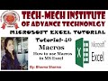 MS Excel Basic to Advance Tutorial 40: Macros in MS Excel