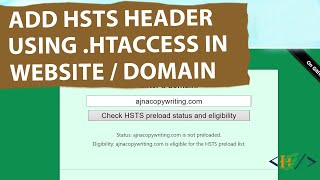 How to Add HTTP Strict Transport Security Header using .Htaccess in Website | PHP | HTML | HSTS