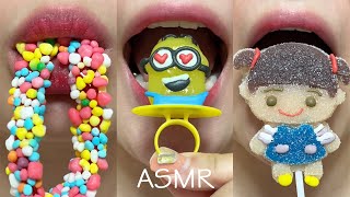 asmr MINIONS CANDY MARSHMALLOW JELLY eating sounds