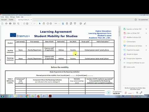 Learning Agreement Erasmus+ avec plus d'explications